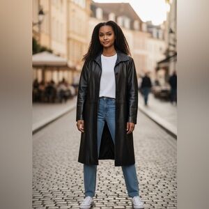 Bettina Rizzi Buenos Aires Brown Soft Long Leather Minimalist Jacket size S/M